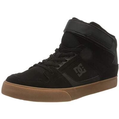 DC Shoes Garçon Pure High-Top Elastic Basket, Black Gum, 35.5 EU DC Shoes Garçon Pure High-Top Elastic Basket, Black Gum, 35.5 EU