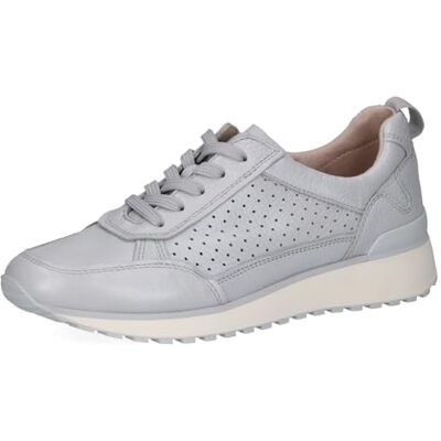 CAPRICE Damen Sneaker flach aus Leder mit Schnürsenkeln, Blau (Lt.Blu.Per.Dee), 42 EU CAPRICE Damen Sneaker flach aus Leder mit Schnürsenkeln, Blau (Lt.Blu.Per.Dee), 42 EU