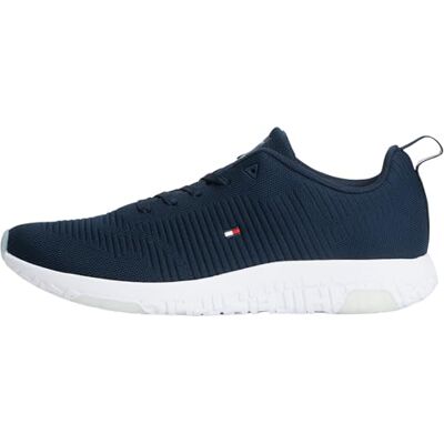 Tommy Hilfiger Homme Baskets de course Corporate Knit Rib Runner Fm0fm02838, Bleu ciel désert, 43 EU Tommy Hilfiger Homme Baskets de course Corporate Knit Rib Runner Fm0fm02838, Bleu ciel désert, 43 EU
