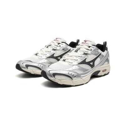 Mizuno MXR Baskets de sport unisexes Blanc neige Aimant Argenté Mizuno MXR Baskets de sport unisexes Blanc neige Aimant Argenté