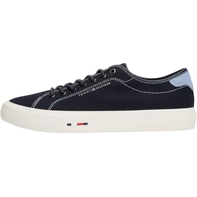 Tommy Hilfiger Th Hi Vulc Street Canvas Fm05515 Chaussures basses pour homme, Bleu ciel désert, 7 Tommy Hilfiger Th Hi Vulc Street Canvas Fm05515 Chaussures basses pour homme, Bleu ciel désert, 7