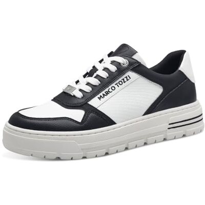 MARCO TOZZI Baskets basses pour femme 2-23710-43, white black, 36 EU MARCO TOZZI Baskets basses pour femme 2-23710-43, white black, 36 EU