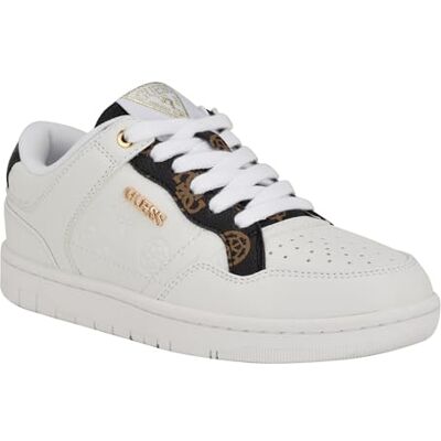 GUESS Women's RUBINN Sneaker, White/Brown 141, 9 GUESS Women's RUBINN Sneaker, White/Brown 141, 9