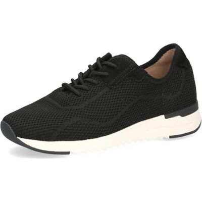 CAPRICE Damen Sneaker flach mit Schnürsenkeln Bequem, Schwarz (Black Knit), 38 EU CAPRICE Damen Sneaker flach mit Schnürsenkeln Bequem, Schwarz (Black Knit), 38 EU