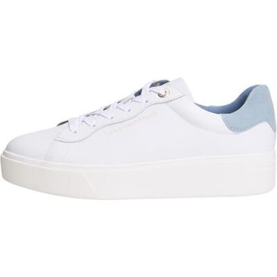 Tommy Hilfiger FW0FW09021 Baskets basses à semelle compensée pour femme Blanc (blanc/eau transparente), pointure 42, Blanc Blanc Eau claire, 42 EU Tommy Hilfiger FW0FW09021 Baskets basses à semelle compensée pour femme Blanc (blanc/eau transparente), pointure 42, Blanc Blanc Eau claire, 42 EU