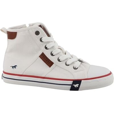 MUSTANG Baskets basses pour femme, Blanc 00002, 38 EU MUSTANG Baskets basses pour femme, Blanc 00002, 38 EU