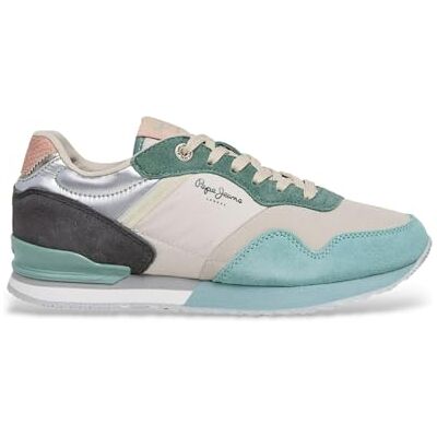 Pepe Jeans Baskets London SEA W pour femme, vert (Bleach Green), 42 EU Pepe Jeans Baskets London SEA W pour femme, vert (Bleach Green), 42 EU