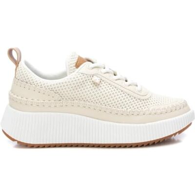 XTI Baskets à lacets pour femme, couleur blanc, pointure 37, beige, 36 EU XTI Baskets à lacets pour femme, couleur blanc, pointure 37, beige, 36 EU