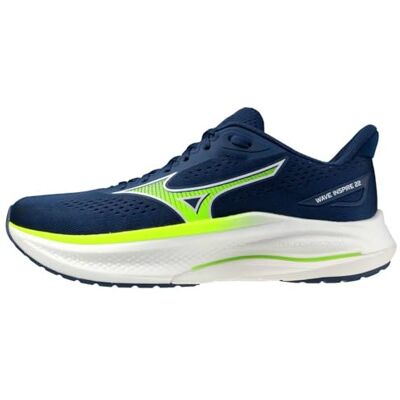 Mizuno Wave Inspire 22 Chaussures de course pour homme Bleu/jaune Mizuno Wave Inspire 22 Chaussures de course pour homme Bleu/jaune