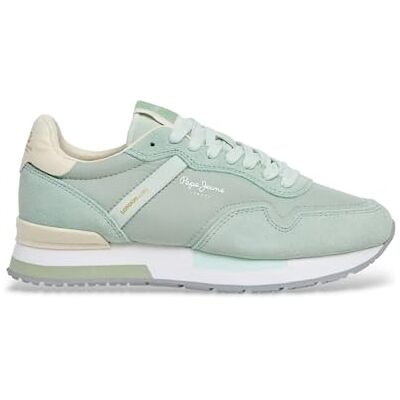 Pepe Jeans Baskets HAILON Basic W pour femme, vert (Bleach Green), 38 EU Pepe Jeans Baskets HAILON Basic W pour femme, vert (Bleach Green), 38 EU