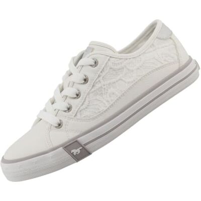 MUSTANG Baskets basses pour femme, Blanc 00002, 37 EU MUSTANG Baskets basses pour femme, Blanc 00002, 37 EU