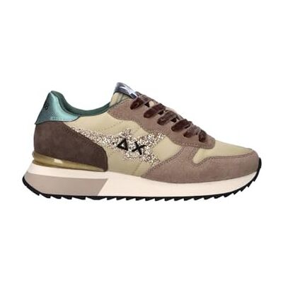 SUN68 Z45217 Stargilrl Glitter Logo Beige Foncé Chaussures de Sport pour Femmes Nubuck et Tissu Paillettes, beige, 36 EU SUN68 Z45217 Stargilrl Glitter Logo Beige Foncé Chaussures de Sport pour Femmes Nubuck et Tissu Paillettes, beige, 36 EU
