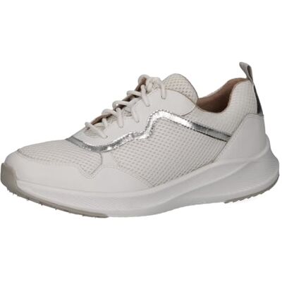 CAPRICE Damen Sneaker flach mit Schnürsenkeln Elegant, Weiß (White/Silver), 36 EU CAPRICE Damen Sneaker flach mit Schnürsenkeln Elegant, Weiß (White/Silver), 36 EU