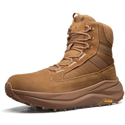 NORTIV 8 Bottes de combat larges pour homme Bottes militaires pieds nus en cuir avec fermeture éclair latérale pour la randonnée, la moto et les brochets de combat NORTIV 8 Bottes de combat larges pour homme Bottes militaires pieds nus en cuir avec fermeture éclair latérale pour la randonnée, la moto et les brochets de combat