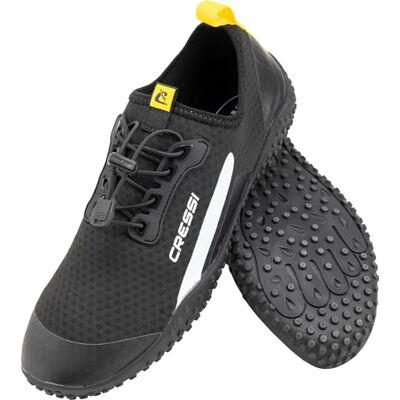 CRESSI Sonar Shoes Unisex Adult Water Shoe Microperforated Fabric, Black/Yellow, 46 EU (11 UK) CRESSI Sonar Shoes Unisex Adult Water Shoe Microperforated Fabric, Black/Yellow, 46 EU (11 UK)