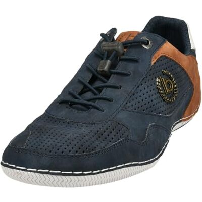bugatti Homme Baskets décontractées à semelle souple, chaussures à lacets avec mousse à mémoire de forme, lacets élastiques, Bleu Foncé, 41 EU bugatti Homme Baskets décontractées à semelle souple, chaussures à lacets avec mousse à mémoire de forme, lacets élastiques, Bleu Foncé, 41 EU