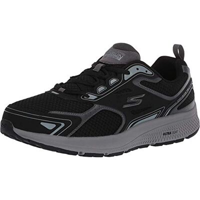 Skechers Baskets Go Run Consistent pour homme, Black Leather Synthetic Gray Trim, 43.5 EU Skechers Baskets Go Run Consistent pour homme, Black Leather Synthetic Gray Trim, 43.5 EU