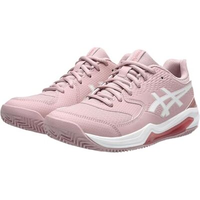 ASICS Dedicate 8 Clay Femme Chaussures de Tennis Bleu Jaune, Morganite White, 39.5 EU ASICS Dedicate 8 Clay Femme Chaussures de Tennis Bleu Jaune, Morganite White, 39.5 EU