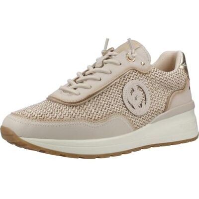 Carmela Chaussures de sport en cuir Combi Raphia compensées pour femme Beige, beige, 40 EU Carmela Chaussures de sport en cuir Combi Raphia compensées pour femme Beige, beige, 40 EU