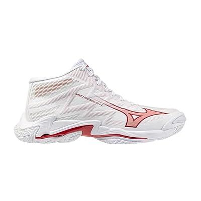 Mizuno Chaussures Wave Lightning Elite MD Blanc/Rouge Femme 2026 Mizuno Chaussures Wave Lightning Elite MD Blanc/Rouge Femme 2026