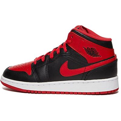 NIKE Baskets montantes Air Jordan 1 Mid (GS), pour homme, rouge, 40 EU NIKE Baskets montantes Air Jordan 1 Mid (GS), pour homme, rouge, 40 EU
