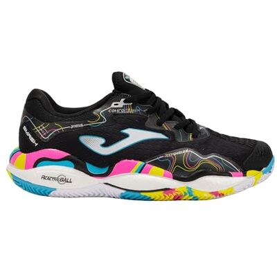 Joma Smash Chaussures de padel 37-47 Semelle réactive Ball qui absorbe les chocs et évite les torsions dans les articulations, Noir multicolore, 44 EU Joma Smash Chaussures de padel 37-47 Semelle réactive Ball qui absorbe les chocs et évite les torsions dans les articulations, Noir multicolore, 44 EU