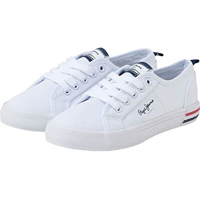 Pepe Jeans Garçon Brady Basic B Basket, White, 33 EU Pepe Jeans Garçon Brady Basic B Basket, White, 33 EU