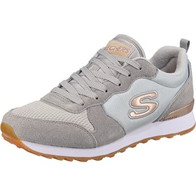 Skechers Femme Retros-OG 85-goldn Gurl Baskets, Gris Light Gray Suede Nylon Mesh Rose Gold Trim Ltgrey, 38.5 EU Skechers Femme Retros-OG 85-goldn Gurl Baskets, Gris Light Gray Suede Nylon Mesh Rose Gold Trim Ltgrey, 38.5 EU