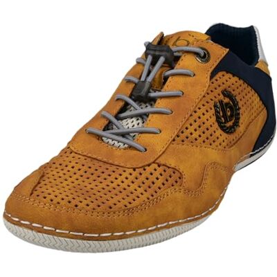 bugatti Homme Baskets décontractées à semelle souple, chaussures à lacets avec mousse à mémoire de forme, lacets élastiques, Jaune, 43 EU bugatti Homme Baskets décontractées à semelle souple, chaussures à lacets avec mousse à mémoire de forme, lacets élastiques, Jaune, 43 EU