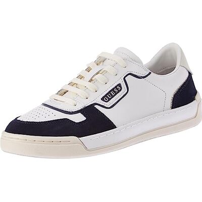 GUESS Strave Vintage, Sneaker Homme, Blanc/bleu, 45 EU GUESS Strave Vintage, Sneaker Homme, Blanc/bleu, 45 EU