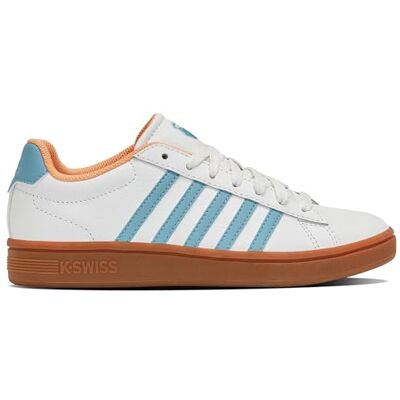 K-Swiss Baskets Court Tieak I pour femme Blanc/bleu laiteux/pêche Taille 37 EU, Blanc Milky Blue Peach Cobbler Gum, 37 EU K-Swiss Baskets Court Tieak I pour femme Blanc/bleu laiteux/pêche Taille 37 EU, Blanc Milky Blue Peach Cobbler Gum, 37 EU