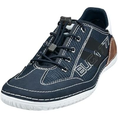 bugatti Homme Baskets décontractées à la mode avec détails de logo et semelle flexible, Bleu Foncé, 43 EU bugatti Homme Baskets décontractées à la mode avec détails de logo et semelle flexible, Bleu Foncé, 43 EU
