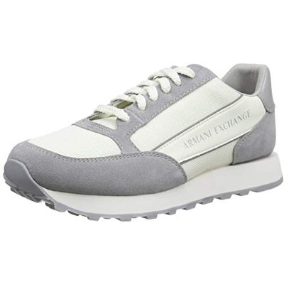 Giorgio Armani Exchange Osaka Running with Band, Basket Homme, Off White Silver, 42 EU Giorgio Armani Exchange Osaka Running with Band, Basket Homme, Off White Silver, 42 EU
