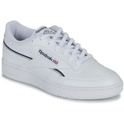 Reebok Club C 85 Vegan Chaussures de sport pour homme, Ftwr White Hoops Blue F23 Steely Fog F23, 56 EU Reebok Club C 85 Vegan Chaussures de sport pour homme, Ftwr White Hoops Blue F23 Steely Fog F23, 56 EU