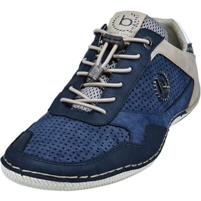 bugatti Homme Baskets décontractées à semelle souple, chaussures à lacets avec mousse à mémoire de forme, lacets élastiques, Bleu Foncé Bleu, 40 EU bugatti Homme Baskets décontractées à semelle souple, chaussures à lacets avec mousse à mémoire de forme, lacets élastiques, Bleu Foncé Bleu, 40 EU