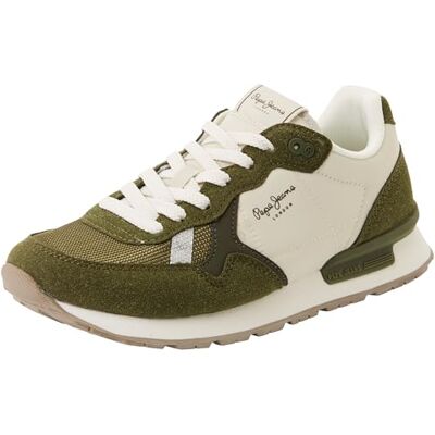 Pepe Jeans Baskets de course W Contrast pour femme, vert (vert safari), 36 EU, Vert safari, 3 UK Pepe Jeans Baskets de course W Contrast pour femme, vert (vert safari), 36 EU, Vert safari, 3 UK