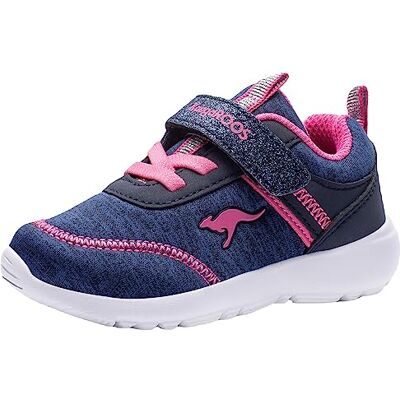 KangaROOS KY-chummy Ev, Basket Fille, Bleu Marine Foncé Fandango Rose 4294, 30 EU KangaROOS KY-chummy Ev, Basket Fille, Bleu Marine Foncé Fandango Rose 4294, 30 EU