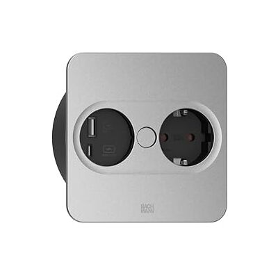 Bachmann Twist 2 1 x CEE7/3, 1 x USB A/C 22 W 0,2 m GST18 argent carré Bachmann Twist 2 1 x CEE7/3, 1 x USB A/C 22 W 0,2 m GST18 argent carré