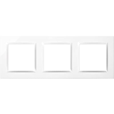 Simon Cadre interrupteur mural, 3 éléments, compatible avec les mécanismes 10, adapté à l'intérieur, facile à assembler, compatible avec bouton-poussoir, interrupteur et prise Schuko, Blanc Simon Cadre interrupteur mural, 3 éléments, compatible avec les mécanismes 10, adapté à l'intérieur, facile à assembler, compatible avec bouton-poussoir, interrupteur et prise Schuko, Blanc