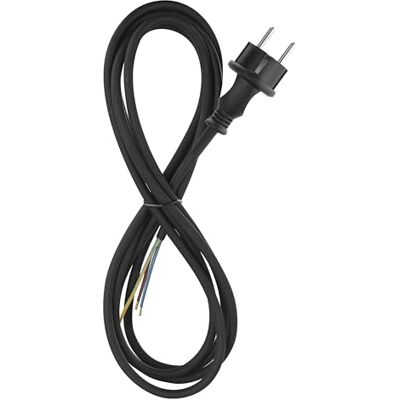 EMOS Câble de raccordement en caoutchouc 3 m, câble d'alimentation, câble de raccordement pour charge mécanique moyenne, câble de connexion Schuko, 3 x 1,0 mm², H05RN-F caoutchouc/néoprène, noir EMOS Câble de raccordement en caoutchouc 3 m, câble d'alimentation, câble de raccordement pour charge mécanique moyenne, câble de connexion Schuko, 3 x 1,0 mm², H05RN-F caoutchouc/néoprène, noir