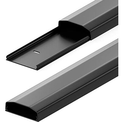 deleyCON Conduit de Câble Goulotte de Distribution Universal Câblage Facile de Câbles et Fils PVC de Grande Qualité Longueur 100cm Largeur 6cm Hauteur 2cm Noir deleyCON Conduit de Câble Goulotte de Distribution Universal Câblage Facile de Câbles et Fils PVC de Grande Qualité Longueur 100cm Largeur 6cm Hauteur 2cm Noir