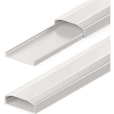 deleyCON Conduit de Câble Goulotte de Distribution Universal Câblage Facile de Câbles et Fils PVC de Grande Qualité Longueur 100cm Largeur 6cm Hauteur 2cm Blanc deleyCON Conduit de Câble Goulotte de Distribution Universal Câblage Facile de Câbles et Fils PVC de Grande Qualité Longueur 100cm Largeur 6cm Hauteur 2cm Blanc
