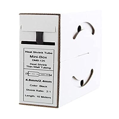 OFFGRIDTEC - Tube thermorétrécissable - 10 m - 4,8 mm - noir OFFGRIDTEC - Tube thermorétrécissable - 10 m - 4,8 mm - noir