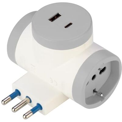 Marque Modèle - Adaptateur Électrique 2 USB 16A Marque Modèle - Adaptateur Électrique 2 USB 16A