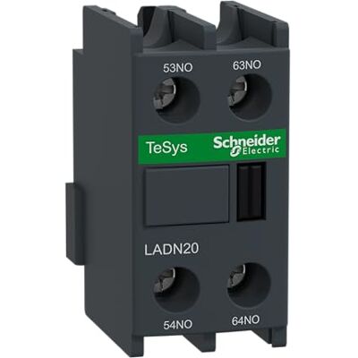 Schneider Electric TeSys D Bloc Contacts auxiliaires frontaux 2F+0O bornes vis-étriers LADN20 Schneider Electric TeSys D Bloc Contacts auxiliaires frontaux 2F+0O bornes vis-étriers LADN20