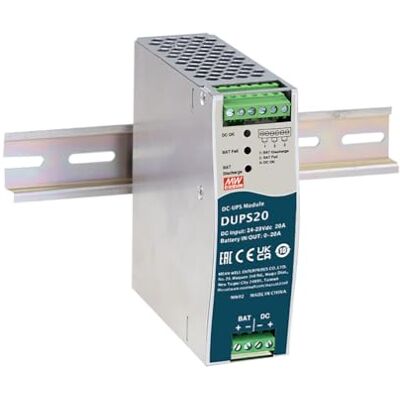MEAN WELL 24V 20A Uninterruptible DC-UPS Controller Module DIN Rail Type MEAN WELL 24V 20A Uninterruptible DC-UPS Controller Module DIN Rail Type