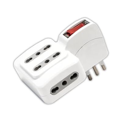 V-TAC - Adaptateur Tripasse Électrique - 3 Emplacements - Interrupteur - Multiprise V-TAC - Adaptateur Tripasse Électrique - 3 Emplacements - Interrupteur - Multiprise