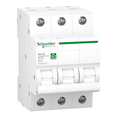 Schneider Electric Disjoncteur Resi9 3 broches 25 A caractéristique B 6 kA Référence R9F23325 Schneider Electric Disjoncteur Resi9 3 broches 25 A caractéristique B 6 kA Référence R9F23325