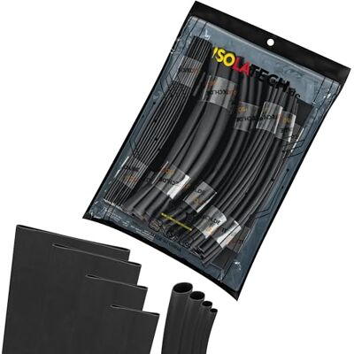 ISOLATECH Assortiment Thermorétractable 15m 3:1 Noir Avec Adhésif Ø3 Ø5 Ø8 Ø10 Ø15 Ø20 Ø30 Ø40mm, Non Marquée, Pièces De 20cm ISOLATECH Assortiment Thermorétractable 15m 3:1 Noir Avec Adhésif Ø3 Ø5 Ø8 Ø10 Ø15 Ø20 Ø30 Ø40mm, Non Marquée, Pièces De 20cm
