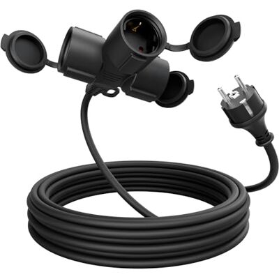 greate Rallonge 3 prises pour l'extérieur 5 mètres Étanche IP44 Pour l'extérieur 3 prises Multiprise Rallonge extérieure 5 m 3500 W Étanche greate Rallonge 3 prises pour l'extérieur 5 mètres Étanche IP44 Pour l'extérieur 3 prises Multiprise Rallonge extérieure 5 m 3500 W Étanche